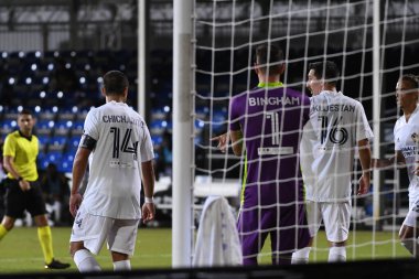 Los Angeles Galaksisi, 14 Temmuz 2020 'de Orlando Florida ABD' deki ESPN Vahşi Spor Dünyası 'nda düzenlenen MLS Sırt Turnuvası sırasında Portland Timbers ile karşı karşıya geldi.