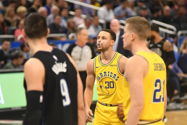 Orlando Magic Φιλοξενεί Τους Golden State Warriors Στο Amway Center — Φωτογραφία Αρχείου