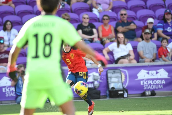 Spain Japan Match Durante Shebelieves Cup 2020 All Exploria Stadium — Foto Stock