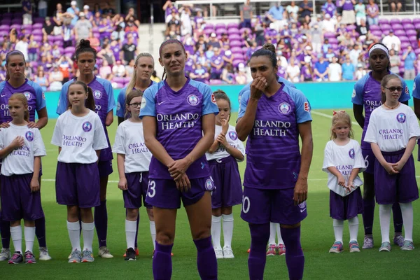 Orlando Pride Găzduiește Portand Thorns Stadionul Orlando City Aprilie 2019 — Fotografie, imagine de stoc