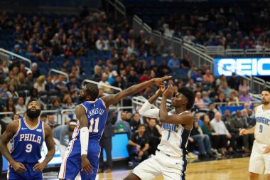 Orlando Magic, Philadelphia 76ers 'ı 13 Kasım 2019 Çarşamba günü Amway Center' da ağırlamaktadır. Fotoğraf: Marty Jean-Louis