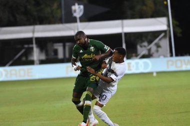 Los Angeles Galaksisi, 14 Temmuz 2020 'de Orlando Florida ABD' deki ESPN Vahşi Spor Dünyası 'nda düzenlenen MLS Sırt Turnuvası sırasında Portland Timbers ile karşı karşıya geldi.