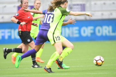 Orlando Pride 21 Temmuz 2018 'de Orlando Florida' daki Exploria Stadyumu 'nda Seattle Reign FC' ye ev sahipliği yapmaktadır. Fotoğraf: Marty Jean-Louis