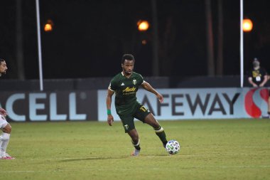 Los Angeles Galaksisi, 14 Temmuz 2020 'de Orlando Florida ABD' deki ESPN Vahşi Spor Dünyası 'nda düzenlenen MLS Sırt Turnuvası sırasında Portland Timbers ile karşı karşıya geldi.