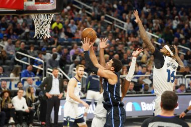 Orlando Magic 28 Şubat 2020 tarihinde Orlando Florida 'da Amway Center' da Minnesota Timberwolves 'a ev sahipliği yapar..  