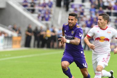 Orlando City, 31 Mart 2018 tarihinde Orlando Florida 'daki Exploria Stadyumu' nda New York Red Bulls 'a ev sahipliği yapmaktadır. Fotoğraf: Marty Jean-Louis