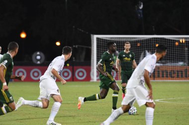 Los Angeles Galaksisi, 14 Temmuz 2020 'de Orlando Florida ABD' deki ESPN Vahşi Spor Dünyası 'nda düzenlenen MLS Sırt Turnuvası sırasında Portland Timbers ile karşı karşıya geldi.