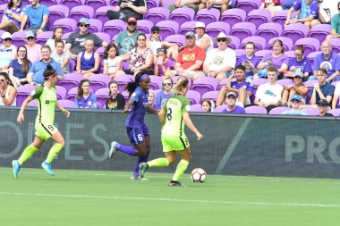 Orlando Pride 21 Temmuz 2018 'de Orlando Florida' daki Exploria Stadyumu 'nda Seattle Reign FC' ye ev sahipliği yapmaktadır. Fotoğraf: Marty Jean-Louis
