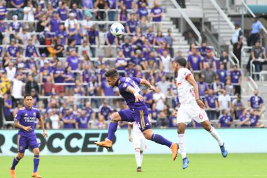 Orlando City, 31 Mart 2018 tarihinde Orlando Florida 'daki Exploria Stadyumu' nda New York Red Bulls 'a ev sahipliği yapmaktadır. Fotoğraf: Marty Jean-Louis
