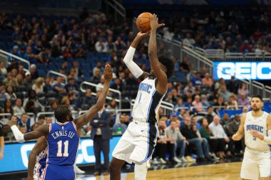 Orlando Magic, Philadelphia 76ers 'ı 13 Kasım 2019 Çarşamba günü Amway Center' da ağırlamaktadır. Fotoğraf: Marty Jean-Louis