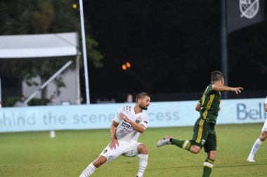 Los Angeles Galaksisi, 14 Temmuz 2020 'de Orlando Florida ABD' deki ESPN Vahşi Spor Dünyası 'nda düzenlenen MLS Sırt Turnuvası sırasında Portland Timbers ile karşı karşıya geldi.