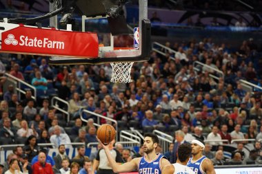Orlando Magic, Philadelphia 76ers 'ı 13 Kasım 2019 Çarşamba günü Amway Center' da ağırlamaktadır. Fotoğraf: Marty Jean-Louis