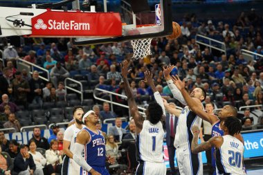 Orlando Magic, Philadelphia 76ers 'ı 13 Kasım 2019 Çarşamba günü Amway Center' da ağırlamaktadır. Fotoğraf: Marty Jean-Louis