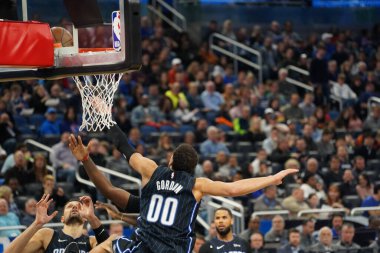 Orlando Magic 28 Şubat 2020 tarihinde Orlando Florida 'da Amway Center' da Minnesota Timberwolves 'a ev sahipliği yapar..  
