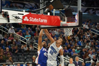 Orlando Magic, Philadelphia 76ers 'ı 13 Kasım 2019 Çarşamba günü Amway Center' da ağırlamaktadır. Fotoğraf: Marty Jean-Louis