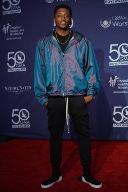 15 Ekim 2019 'da Nashville, Tennessee' deki Linbscome Üniversitesi 'nde verilen 50. GMA Dove Ödülleri sırasında kırmızı halı.