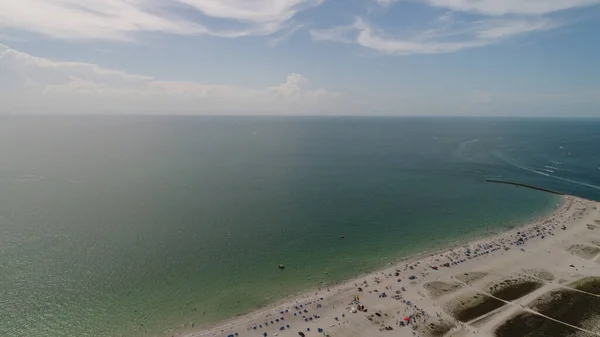 Vacker Antenn Utsikt Över Kusten Med Stad Stranden — Stockfoto