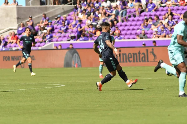 Orlando City Hosts Vancouver Whitecaps Orlando City Stadium Saturday Április — Stock Fotó