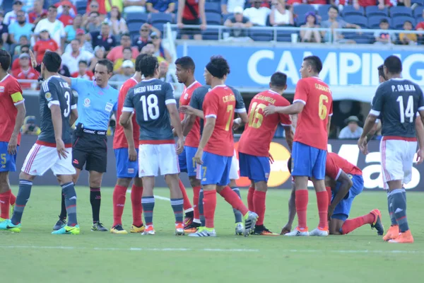 Коста Рика Встретится Парагваем Время Copa America Centenario Стадионе World — стоковое фото