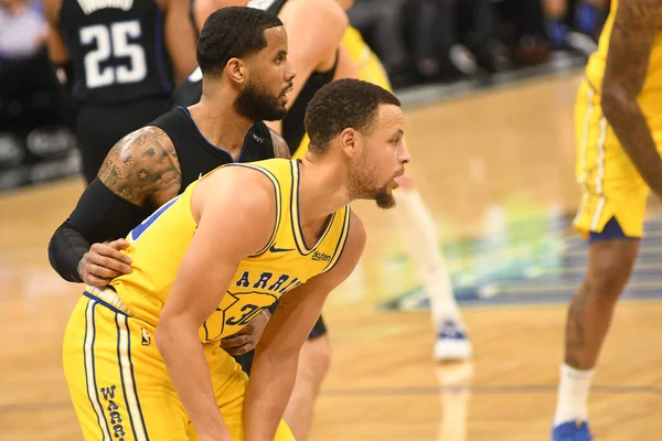 Orlando Magic Hospeda Golden State Warriors Amway Center Orlando Florida — Fotografia de Stock