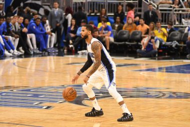 Orlando Magic 25 Ekim 2018 'de Orlando Florida' daki Amway Center 'da Portland Trail Blazers' ı sunar.. 
