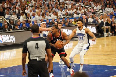 Orlando Magic 19 Nisan 2019 Cuma günü Orlando Florida 'daki Amway Arena' daki NBA Playoff 1 'de Toronto Rapçileri' ne ev sahipliği yapıyor.