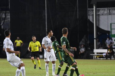 Los Angeles Galaksisi, 14 Temmuz 2020 'de Orlando Florida ABD' deki ESPN Vahşi Spor Dünyası 'nda düzenlenen MLS Sırt Turnuvası sırasında Portland Timbers ile karşı karşıya geldi..
