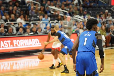 Orlando Magic, 13 Aralık 2019 Cuma günü Orlando, Florida 'daki Amway Center' da Houston Rockets 'a ev sahipliği yapıyor..