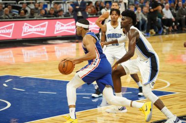 Orlando Magic, Philadelphia 76ers 'ı 13 Kasım 2019 Çarşamba günü Amway Center' da ağırlamaktadır. Fotoğraf: Marty Jean-Louis