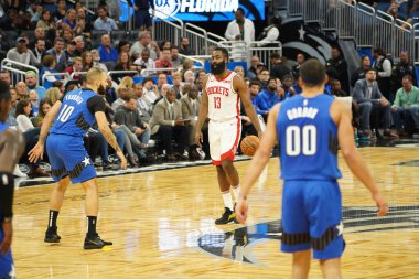 Orlando Magic, 13 Aralık 2019 Cuma günü Orlando, Florida 'daki Amway Center' da Houston Rockets 'a ev sahipliği yapıyor.