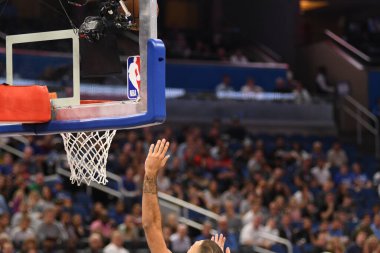 Orlando Magic 25 Ekim 2018 'de Orlando Florida' daki Amway Center 'da Portland Trail Blazers' ı sunar.. 
