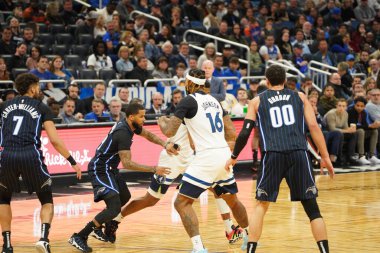 Orlando Magic 28 Şubat 2020 tarihinde Orlando Florida 'da Amway Center' da Minnesota Timberwolves 'a ev sahipliği yapar..  