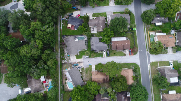 Aerial images of an American Neighborhood. on June 26, 2017.
