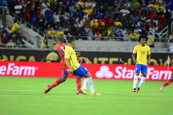 Brasil Enfrenta Haití Durante Copa América Centenario Orlando Florida Camping — Foto de Stock