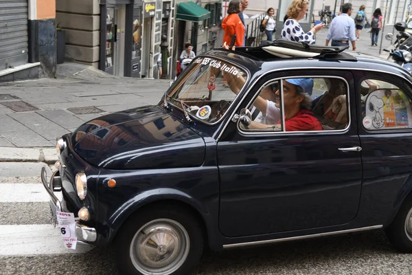 View Old Cute Small Italian Car — Stock Photo, Image