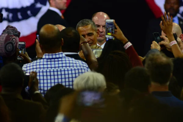 Presidente Barack Obama Organizó Mitin Campaña Para Candidata Presidencial Hillary — Foto de Stock