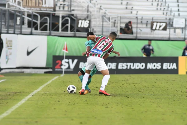 Fluminense Gegen Barcelona Während Des Florida Cup Spectrum Stadium Januar — Stockfoto