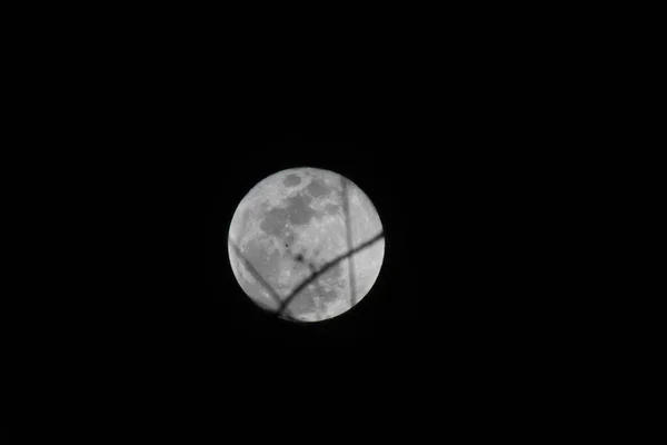 Hermosa Vista Luna Llena Cielo Nocturno — Foto de Stock