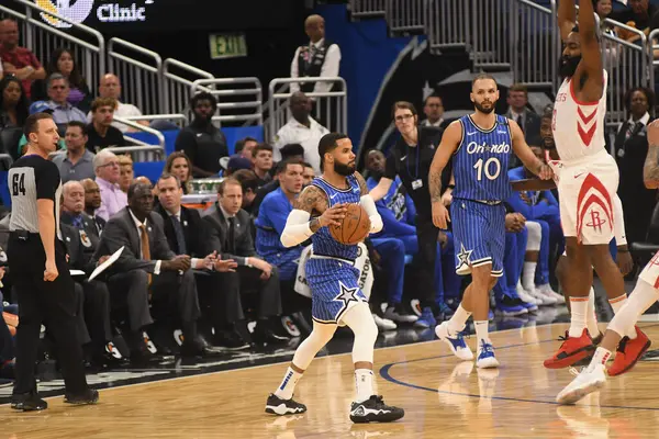 Orlando Magic Φιλοξενεί Τους Houston Rockets Στο Amway Arena Την — Φωτογραφία Αρχείου