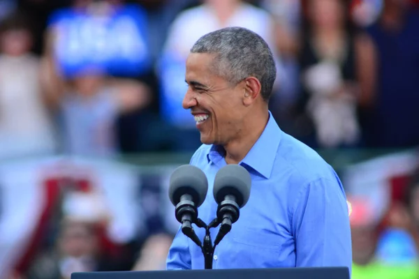 Président Barack Obama Prend Parole Lors Rassemblement Campagne Stade Osceola — Photo