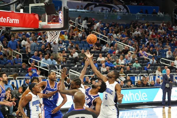 Orlando Magic Acoge Los Philadelphia 76Ers Amway Center Orlando Florida — Foto de Stock