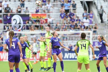 Orlando Pride 21 Temmuz 2018 'de Orlando Florida' daki Exploria Stadyumu 'nda Seattle Reign FC' ye ev sahipliği yapmaktadır. Fotoğraf: Marty Jean-Louis