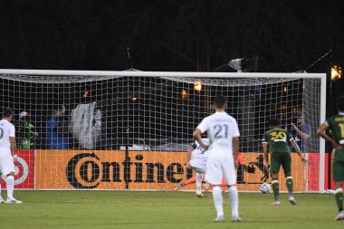 Los Angeles Galaksisi, 14 Temmuz 2020 'de Orlando Florida ABD' deki ESPN Vahşi Spor Dünyası 'nda düzenlenen MLS Sırt Turnuvası sırasında Portland Timbers ile karşı karşıya geldi.