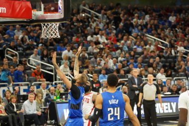Orlando Magic, 13 Aralık 2019 Cuma günü Orlando, Florida 'daki Amway Center' da Houston Rockets 'a ev sahipliği yapıyor.
