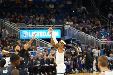 Orlando Magic 28 Şubat 2020 tarihinde Orlando Florida 'da Amway Center' da Minnesota Timberwolves 'a ev sahipliği yapar..  
