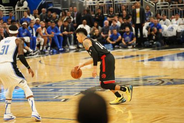 Orlando Magic 19 Nisan 2019 Cuma günü Orlando Florida 'daki Amway Arena' daki NBA Playoff 1 'de Toronto Rapçileri' ne ev sahipliği yapıyor.