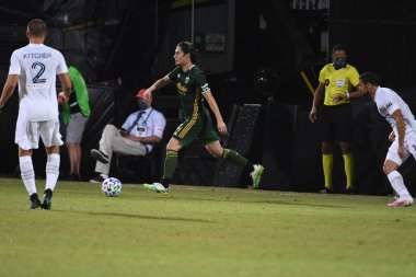 Los Angeles Galaksisi, 14 Temmuz 2020 'de Orlando Florida ABD' deki ESPN Vahşi Spor Dünyası 'nda düzenlenen MLS Sırt Turnuvası sırasında Portland Timbers ile karşı karşıya geldi.