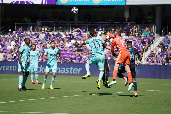 Orlando City Organizuje Vancouver Whitecaps Stadionie Orlando City Stadium Sobotę — Zdjęcie stockowe