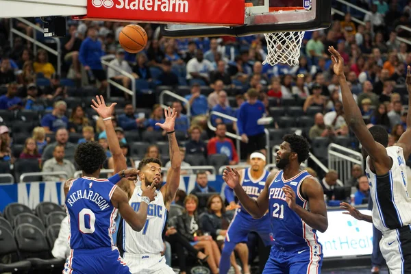 Orlando Magic Φιλοξενεί Τους Philadelphia 76Ers Στο Amway Center Στο — Φωτογραφία Αρχείου