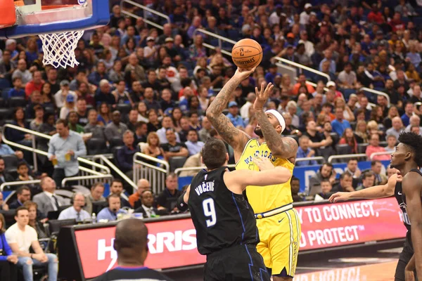 Die Orlando Magic Empfangen Donnerstag Februar 2019 Die Golden State — Stockfoto